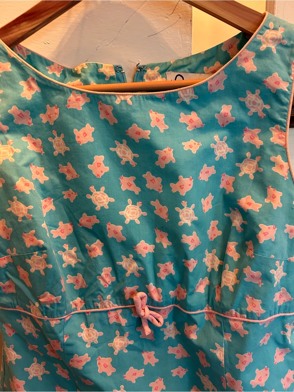 Lilly Pulitzer Teal Midi Dress with Pink Turtle Print